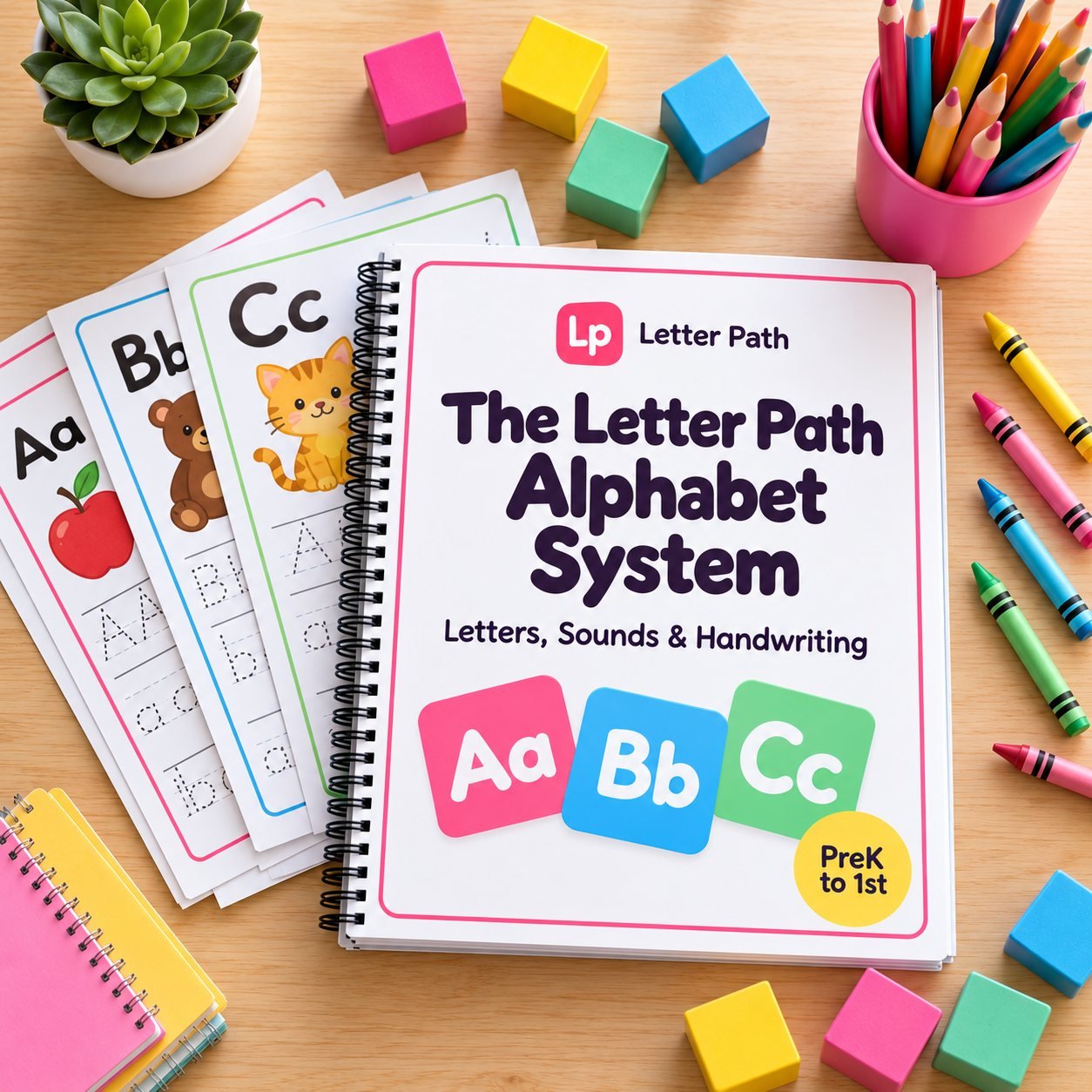 The Letter Path Alphabet System binder and pages